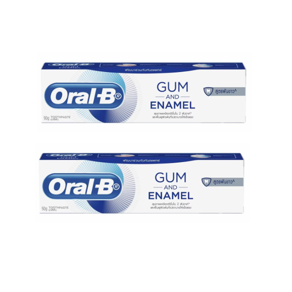 2 หลอด ยาสีฟัน กัม แอนด์ อินาเมล ออรัล-บี ORAL-B GUM AND ENAMEL 90กรัม