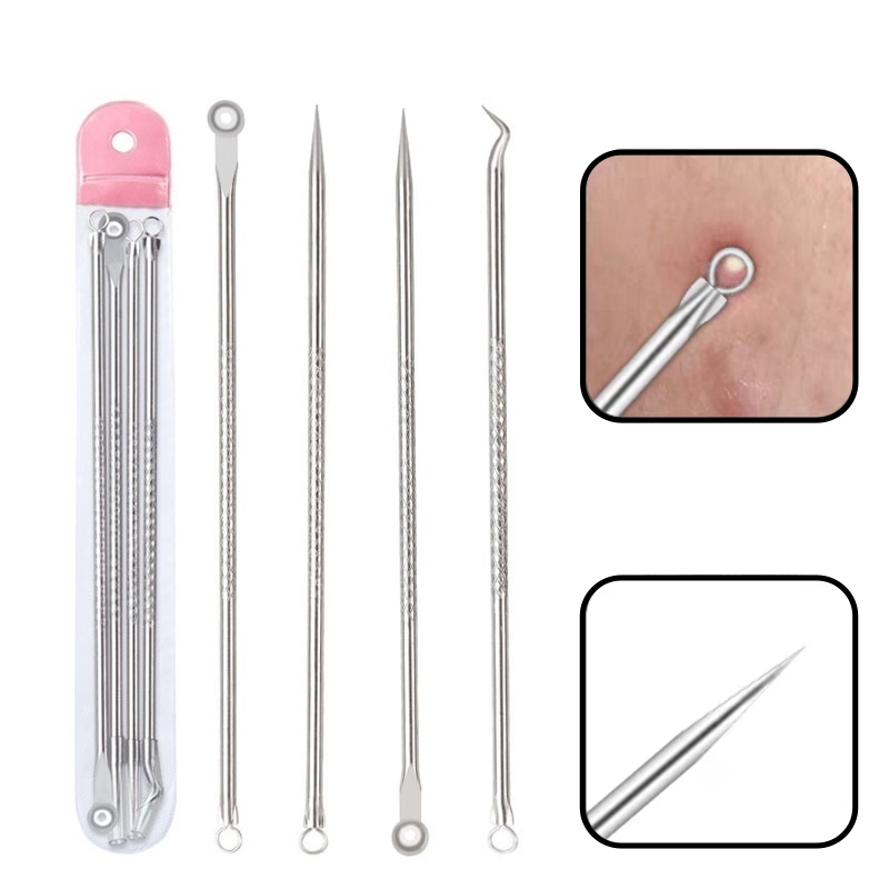 MR ที่กดสิว ชุดกดสิว สแตนเลส อย่างดี 4 ชิ้น Acne Tools ที่กดสิว คุณภาพดี เครื่องกำจัดสิว ผิว