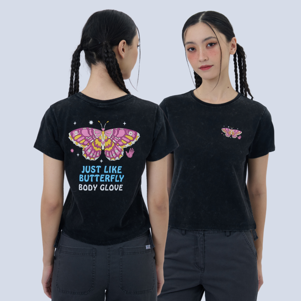 BODY GLOVE Women's Mystic Vibes Tee เสื้อยืดแขนสั้น สีดำ
