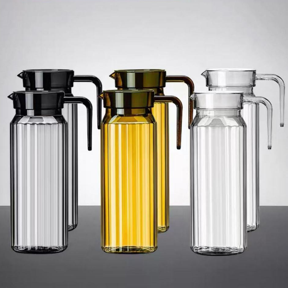 เหยือก เหยือกน้ำ ฝาพลาสติก เหยือกตวงพร้อมฝาปิด ที่ใส่เครื่องดื่ม เหลือกทนความร้อนได้ถังนํ้าเย็น