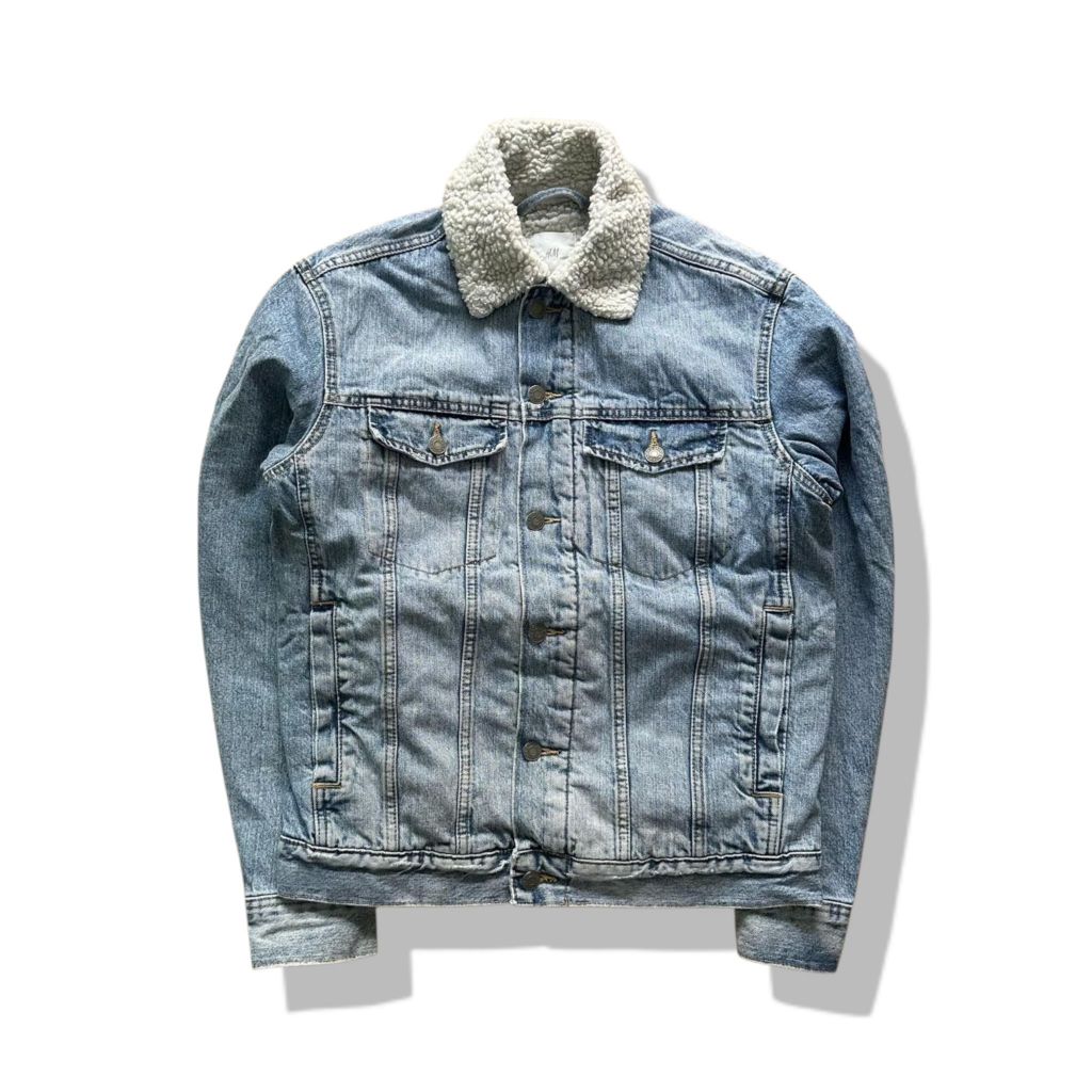 H&M Shearling Denim Jacket รอบอก 43”