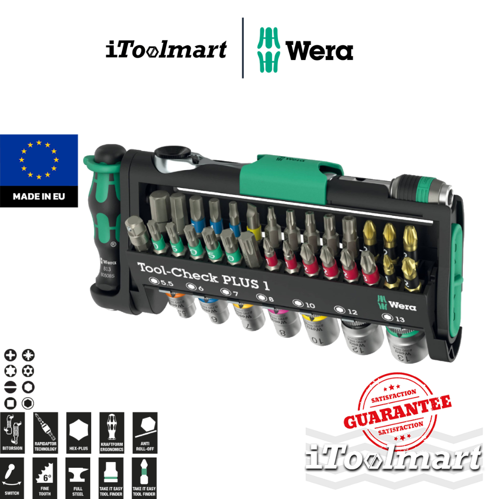WERA ชุดไขควงและประแจ Wera Tool-Check PLUS 1 05049055001 ชุด 39 ชิ้น