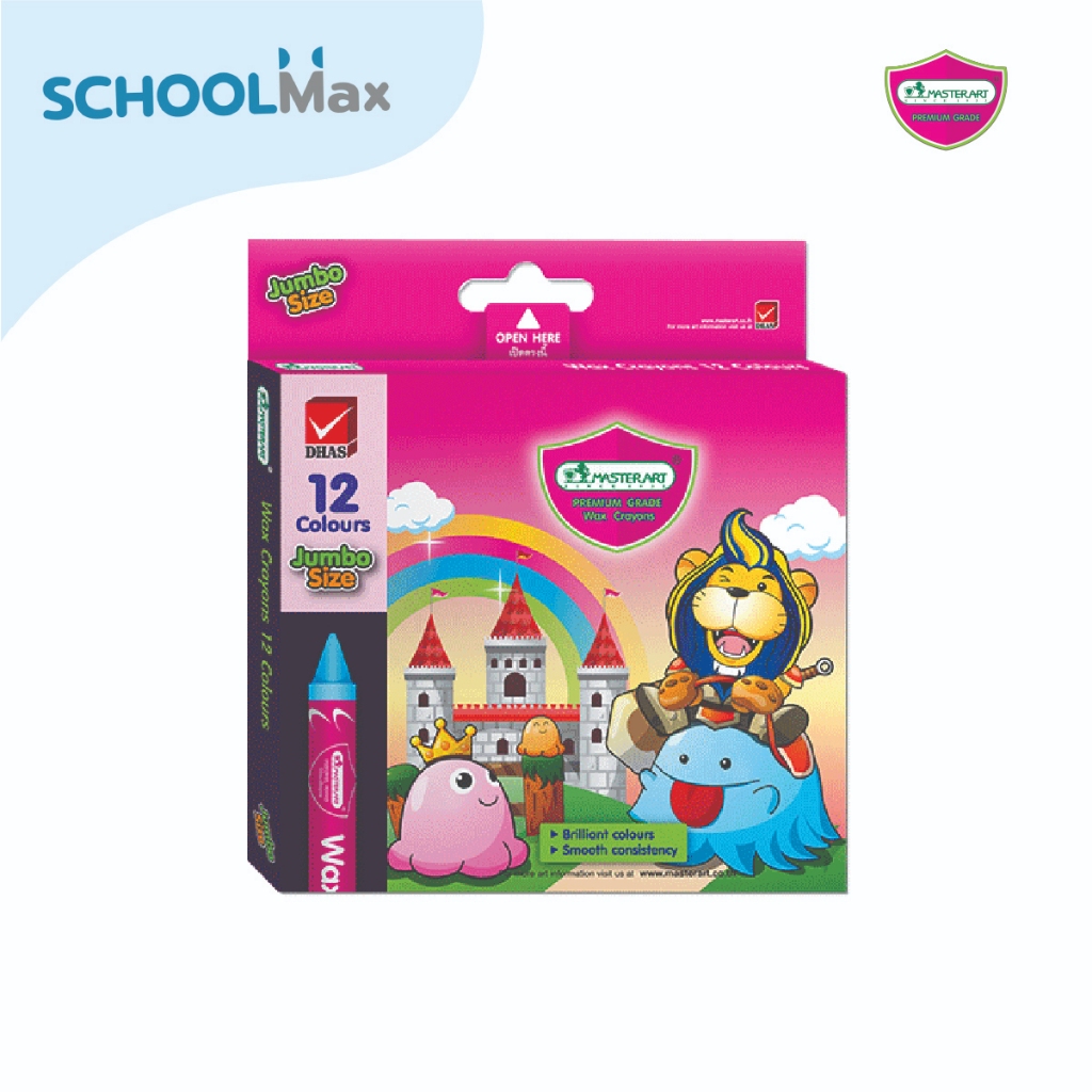 Master Art สีเทียน สีเทียนแท่งใหญ่ 12สี รุ่น Jumbo / กล่อง