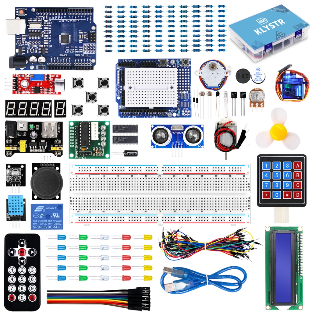 KLYSTR Super Starter Kit/ชุดการเรียนรู้สําหรับโครงการ Arduino Uno R3 Arduino พร้อมบทช่วยสอนเข้ากันได