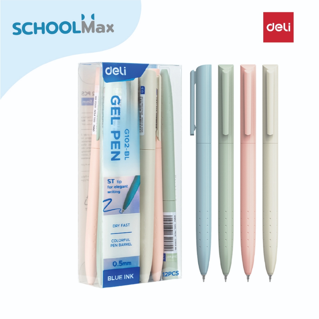 Deli ปากกาเจลด้ามหมุน 0.5mm หมึกน้ำเงิน รุ่น No.G102 / ด้าม