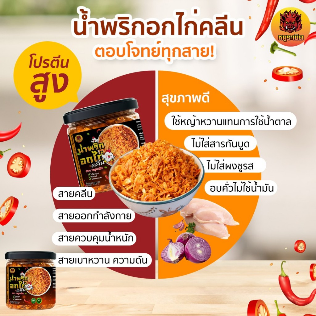 ✨น้ำพริกอกไก่คลีน น้ำพริกเพื่อสุขภาพ ✔️ไม่มีน้ำตาล ✔️ไม่ชูรส คีโตทานได้❗️ - รูปที่ 3