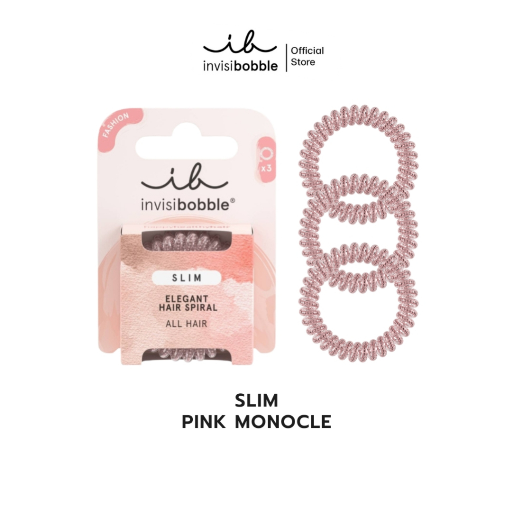 invisibobble ยางรัดผม ผมไม่เป็นรอย รุ่น Slim สี Pink Monocle (1 กล่องบรรจุ 3 ชิ้น)