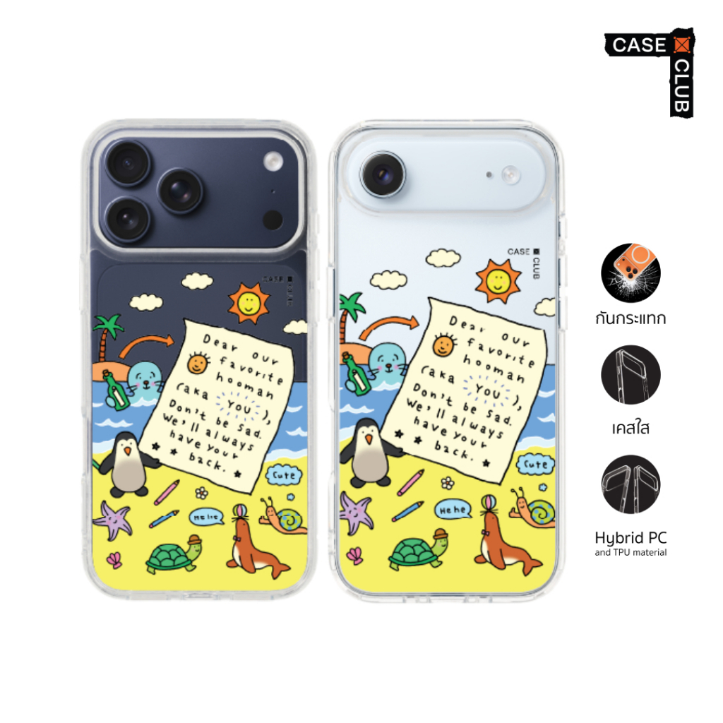 CaseClub เคสไอโฟน เคสใส ลาย Chonni Beach สำหรับ i17 Pro Max/i17 Pro/i Air/i17