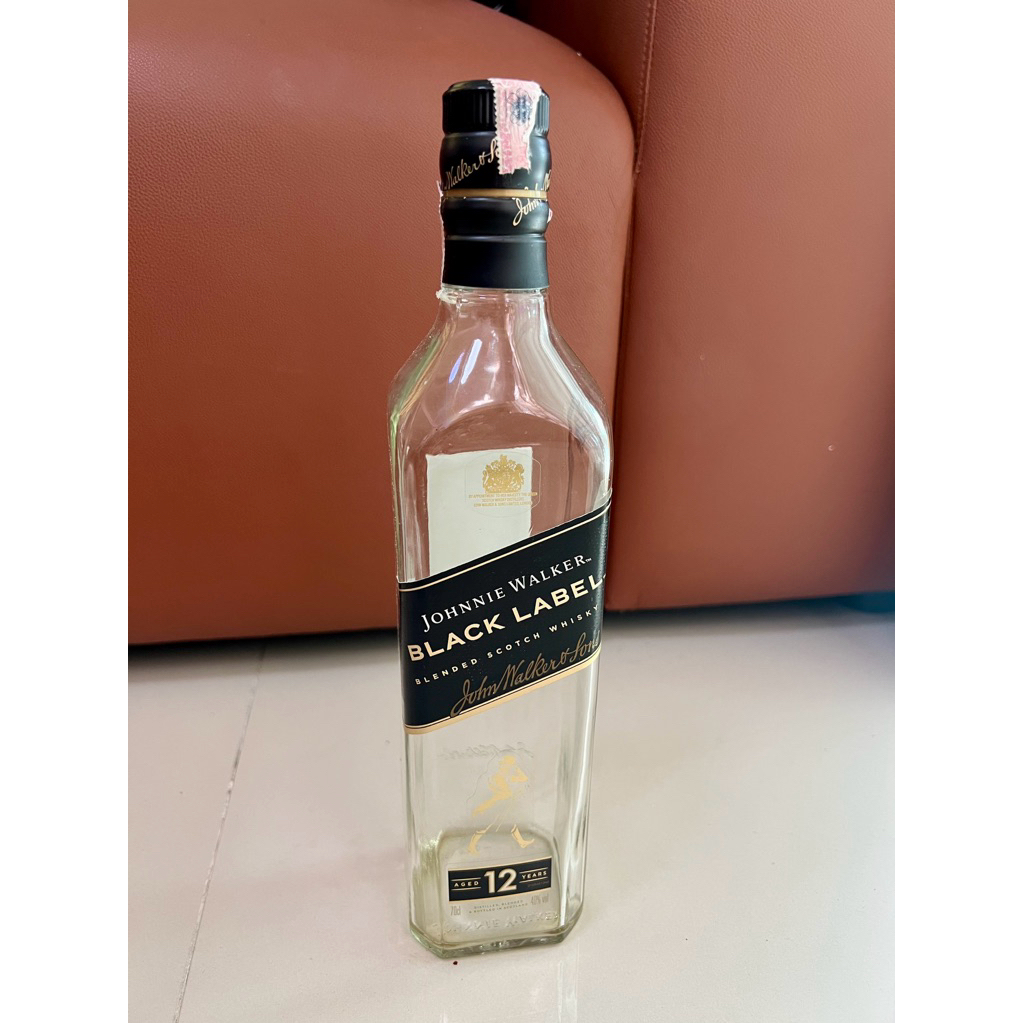 ขวดเหล้าเปล่า จอห์นนี่ วอล์กเกอร์ แบล็ค​เลเบล ​Johnie Walker Black Label ขนาด 1 ลิตร พร้อมส่ง!!!