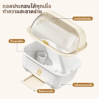 ที่คว่ำจานทรง กล่องเก็บจาน ที่คว่ำจาน กันฝุ่นละออง กันแมลง มีฝาปิด สามารถเก็บแก้วน้ำ ชั้นวางแก้ว ขวดนม ตะเกียบ