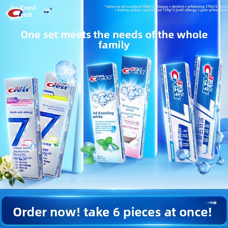 Colgate Total 7-in-1 Toothpaste for Adults - Fresh Breath, Anti-Plaque, Tartar Reduction, Family Val