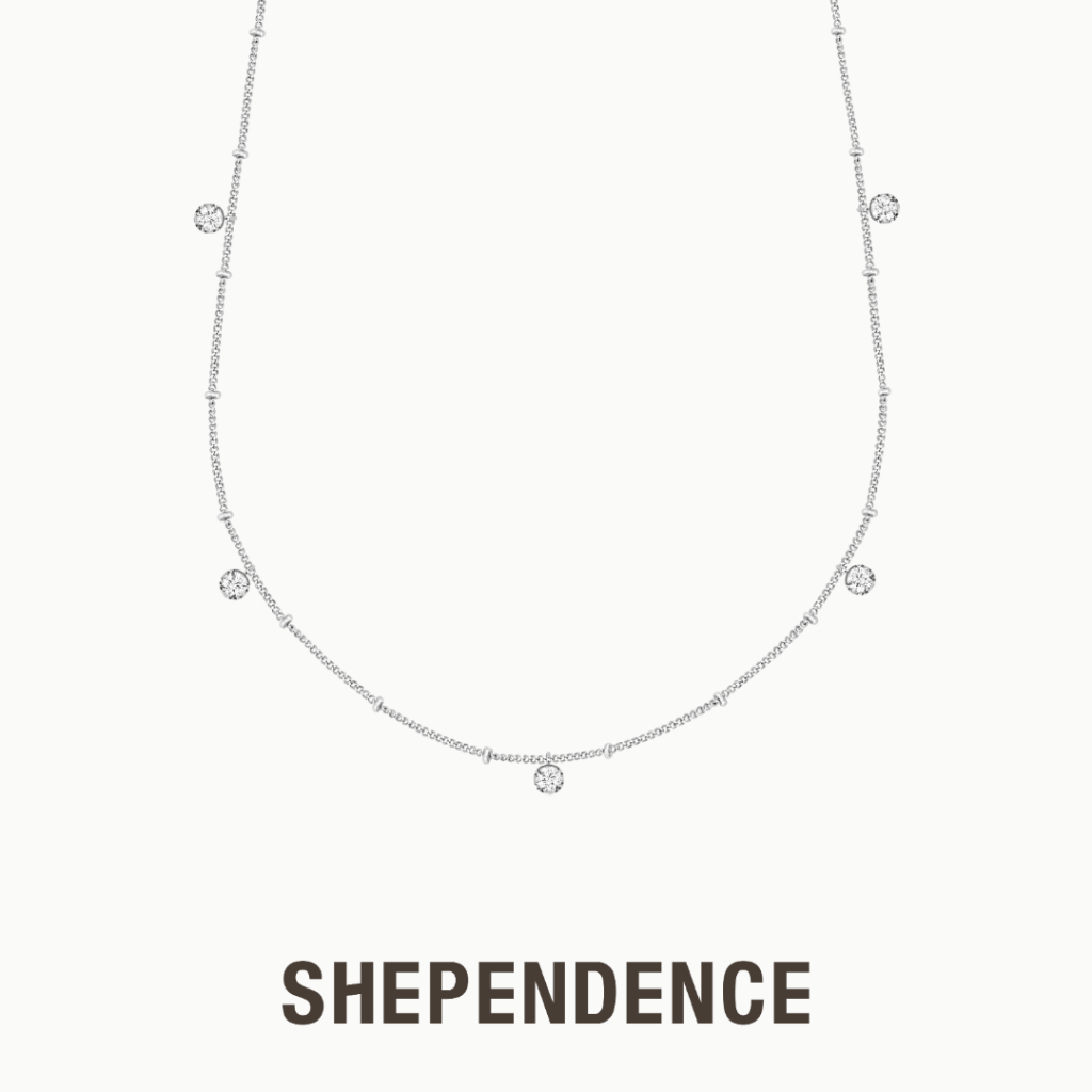 SHEPENDENCE สร้อยคอโชกเกอร์ LUXE โซ่คริสตัล Solene Bezel เงินแท้ S925