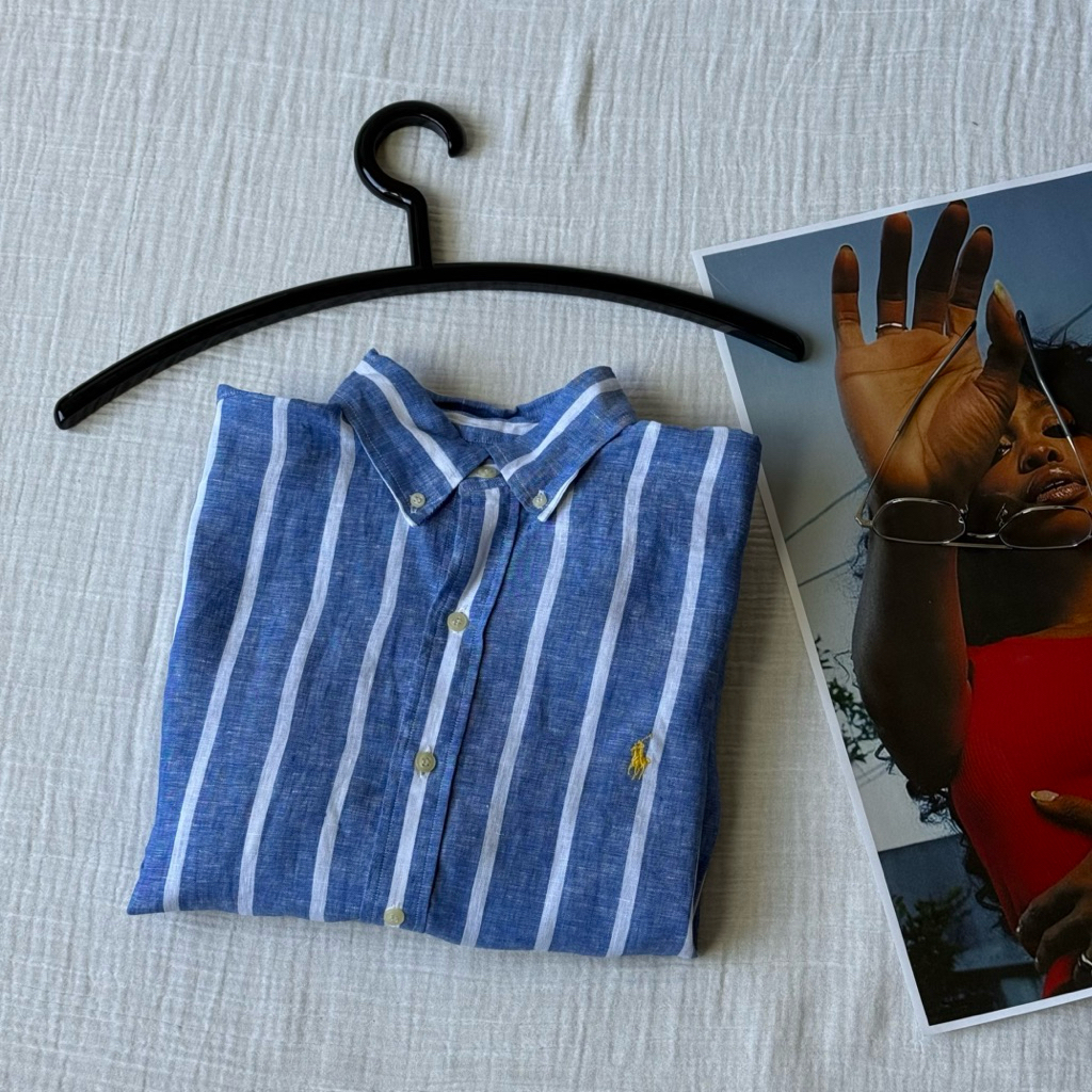 📟 RL CLASSIC FIT LINEN STRIPED SHIRT 👔 - รูปที่ 3