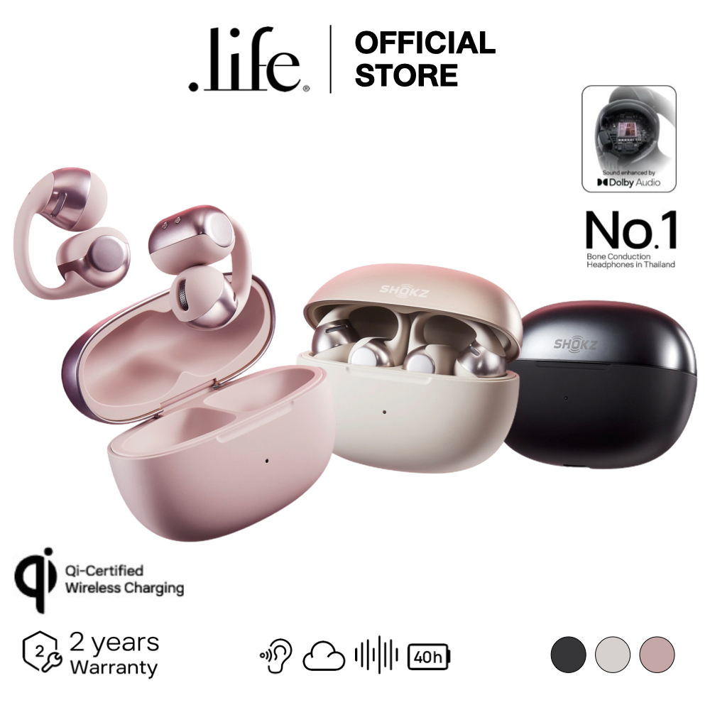 Shokz OpenDots One  หูฟังไร้สายแบบ Open-Ear Clip-on design น้ำหนักเบา ระบบเสียง Dolbe Audio |Dotlife