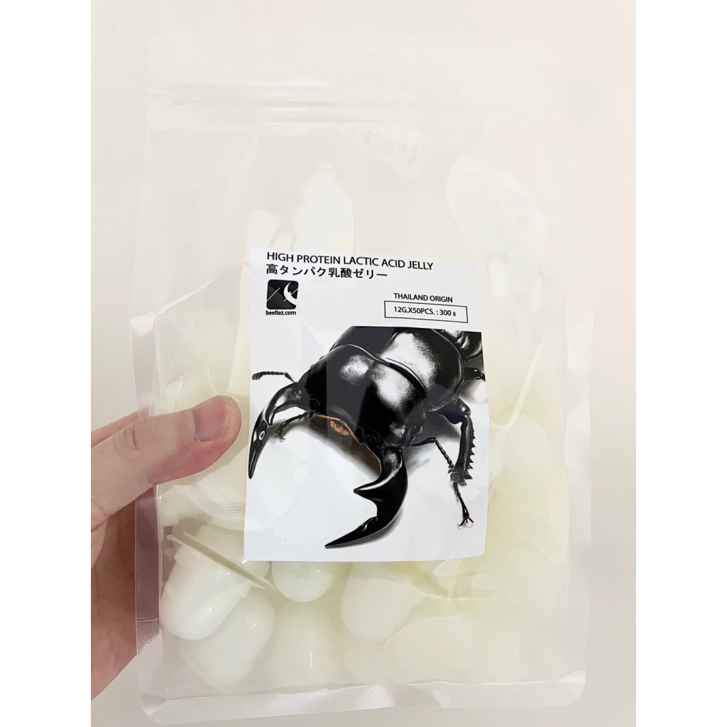⭐️Jelly High protein lactic 12g.x50 pcs. for Insect and Beetles. อาหารด้วงj