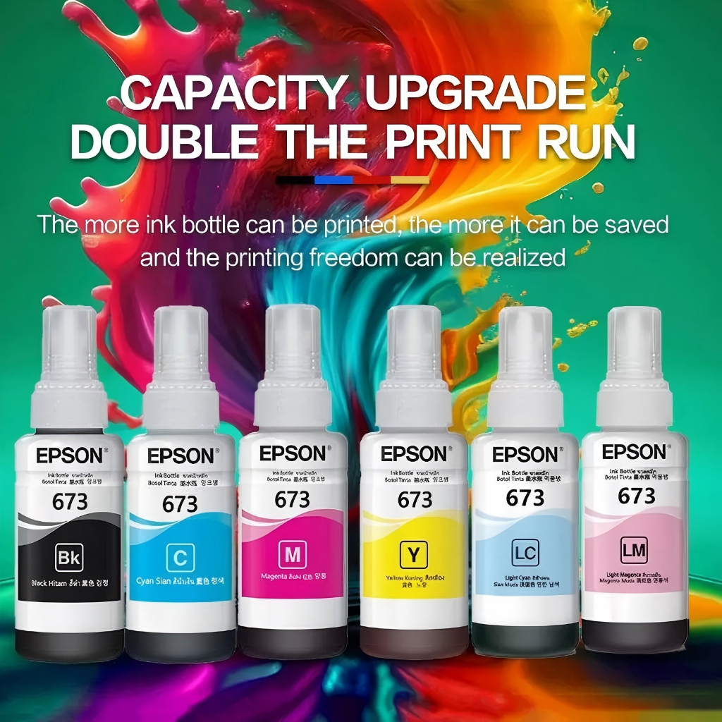 หมึก Epson 673 6สี หมึกเติมของ แท้100% L800/L805/L810/L850/L1800