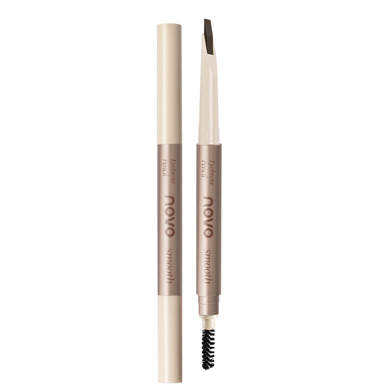 9044 (ใหม่/แท้) NOVO Eyebrow pencil ดินสอเขียนคิ้ว แถมฟองน้ำตกแต่งไส้ดินสอ มี 4 สีให้เลือก