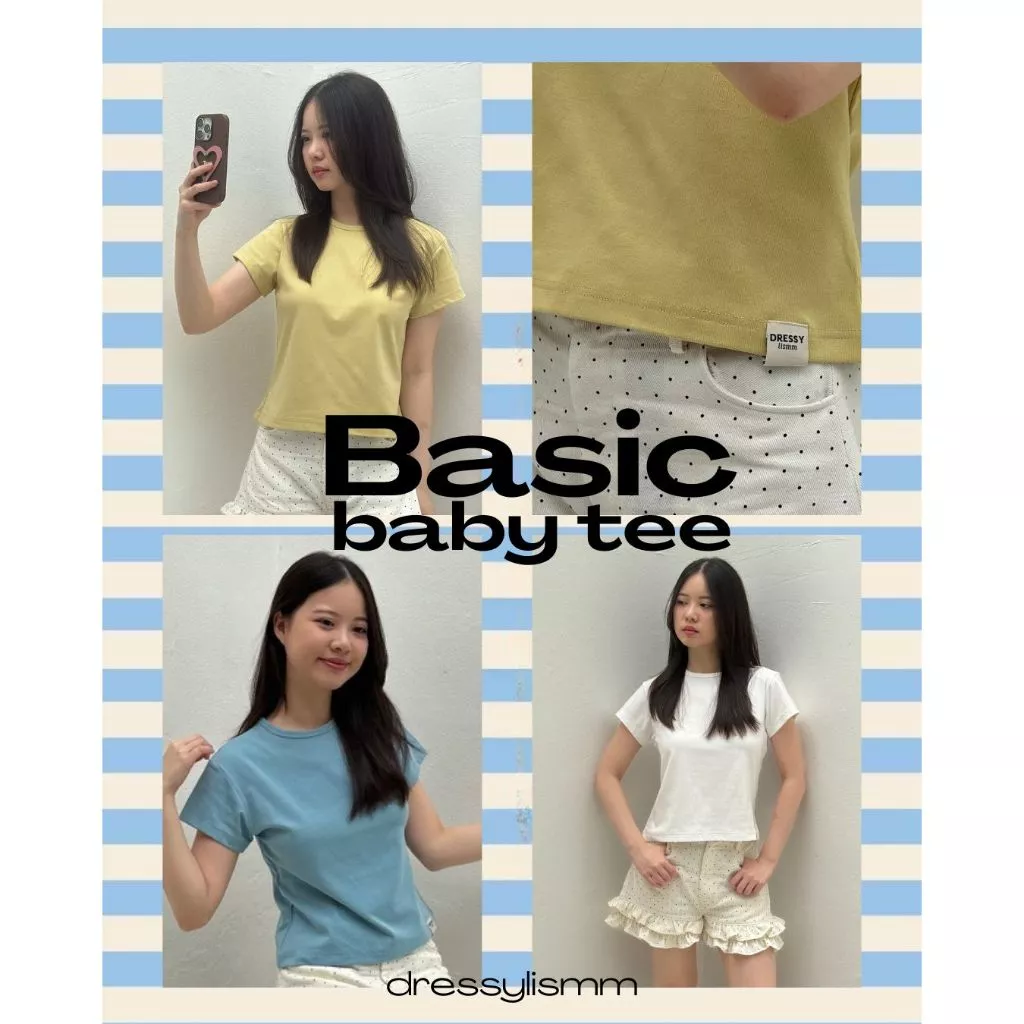 Basic Baby tee เสื้อยืดเบบี้ทีสีพื้น | dressylismm