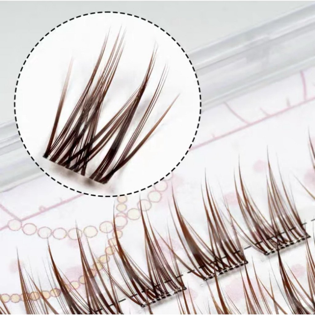 [พร้อมส่ง] ขนตาปลอมแบบกาวในตัว สีน้ำตาล ดูเป็นธรรมชาติ ยาว10-12mm. - รูปที่ 3