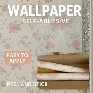 วอลเปเปอร์ติดผนัง วอลเปเปอร์มีกาวในตัว (ดอกไม้สวยๆ)45cm*9-10…