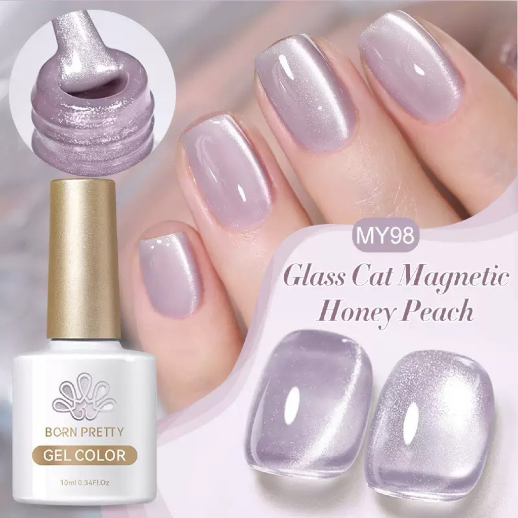 Born Pretty สีเจลแคทอาย Glass Cat Magnetic Honey Peach สีเงาสวย สมมงขนาด 10 ml.🌈พร้อมส่งในไทย🌈