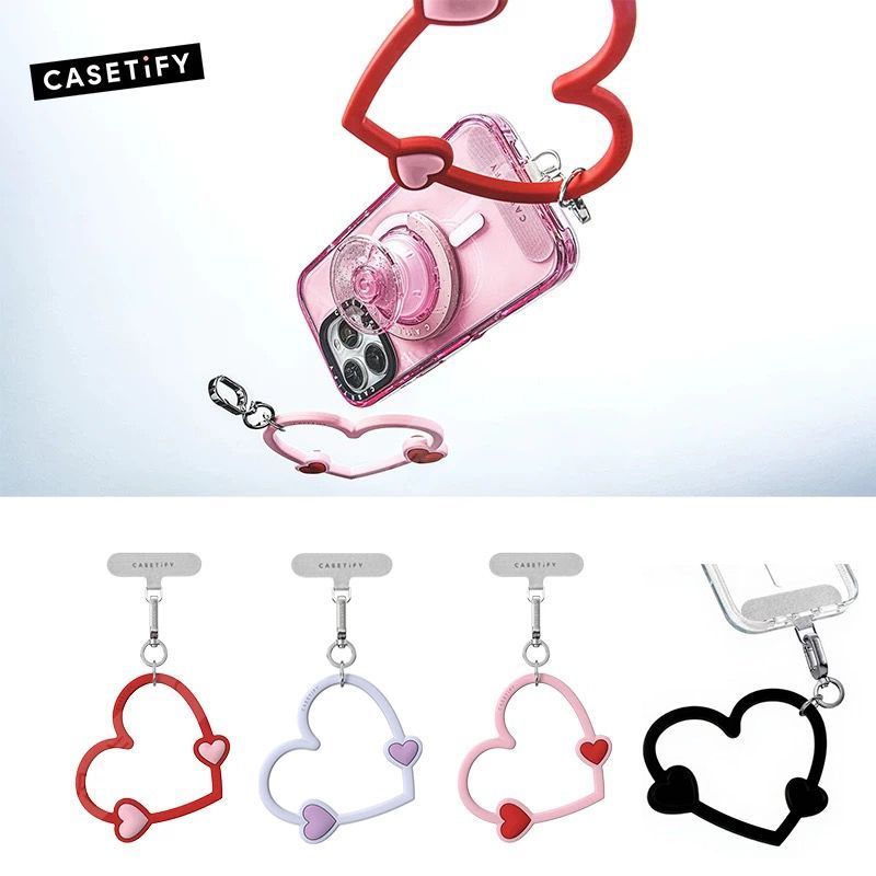 CASETiFY Co branded Love Phone Wristband Sweet Pink Bubble Key Phone Pendant Hanging Chain Accessories