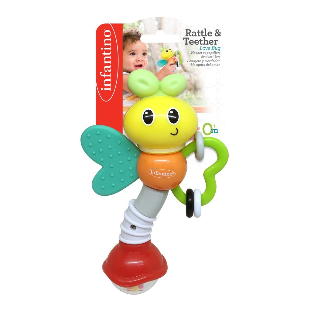 Infantino : RATTLE & TEETHER LOVE BUG (คละสี) - ของเล่นเสริมพัฒนาการ-แมลงปอ