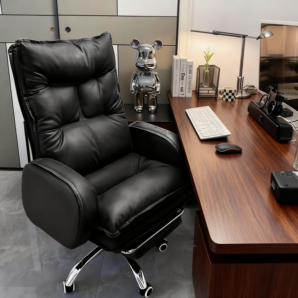 F&G เก้าอี้ เก้าอี้ทำงาน เก้าอี้คอมพิวเตอร์ นอนได้ มีที่พักเท้า ที่นั่งธุรกิจ หมุนได้360°  office chair นั่งสบายเป็นเวลา