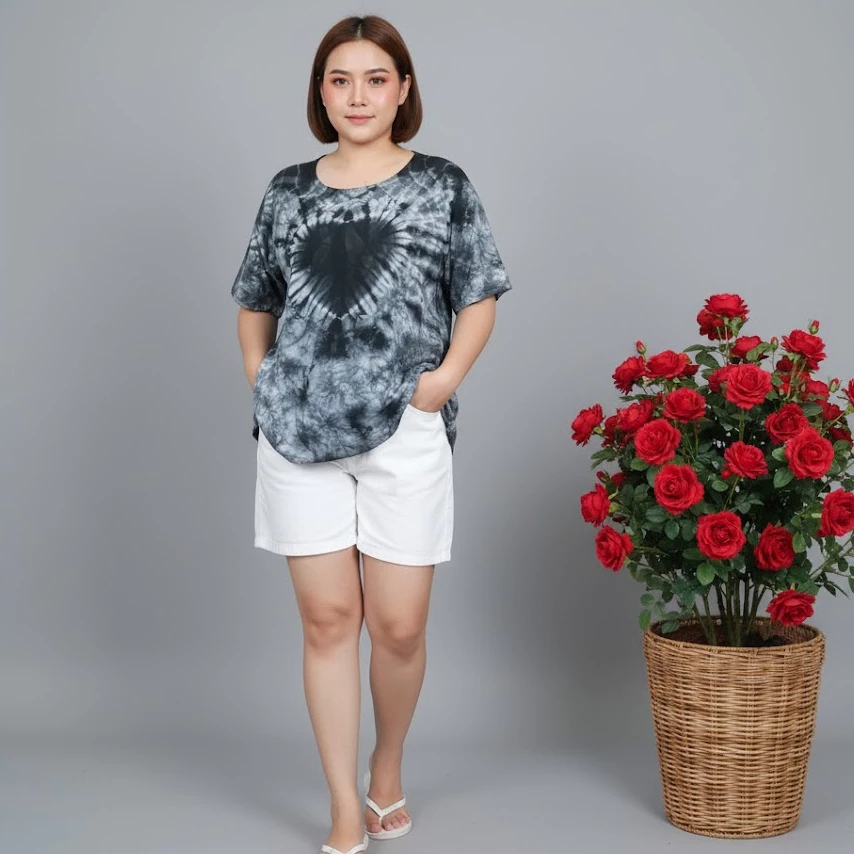 เสื้อเดี่ยวแขนสั้นมัดย้อม  ไซส์รอบอก 46-48 นิ้ว thumbnail 5