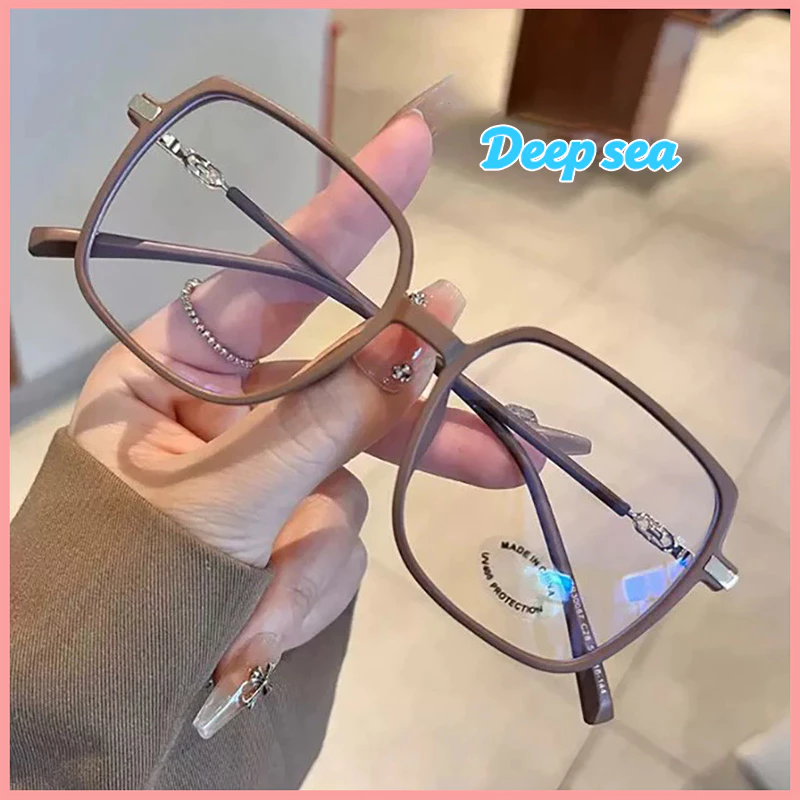 [จัดส่งในกทม] 👓แว่นสายตาสั้น👓 -50~400° แว่นป้องกันแสงสีฟ้า กรอบแว่นขนาดใหญ่ แว่นตาแฟชั่นสไตล์เกาหลี 104