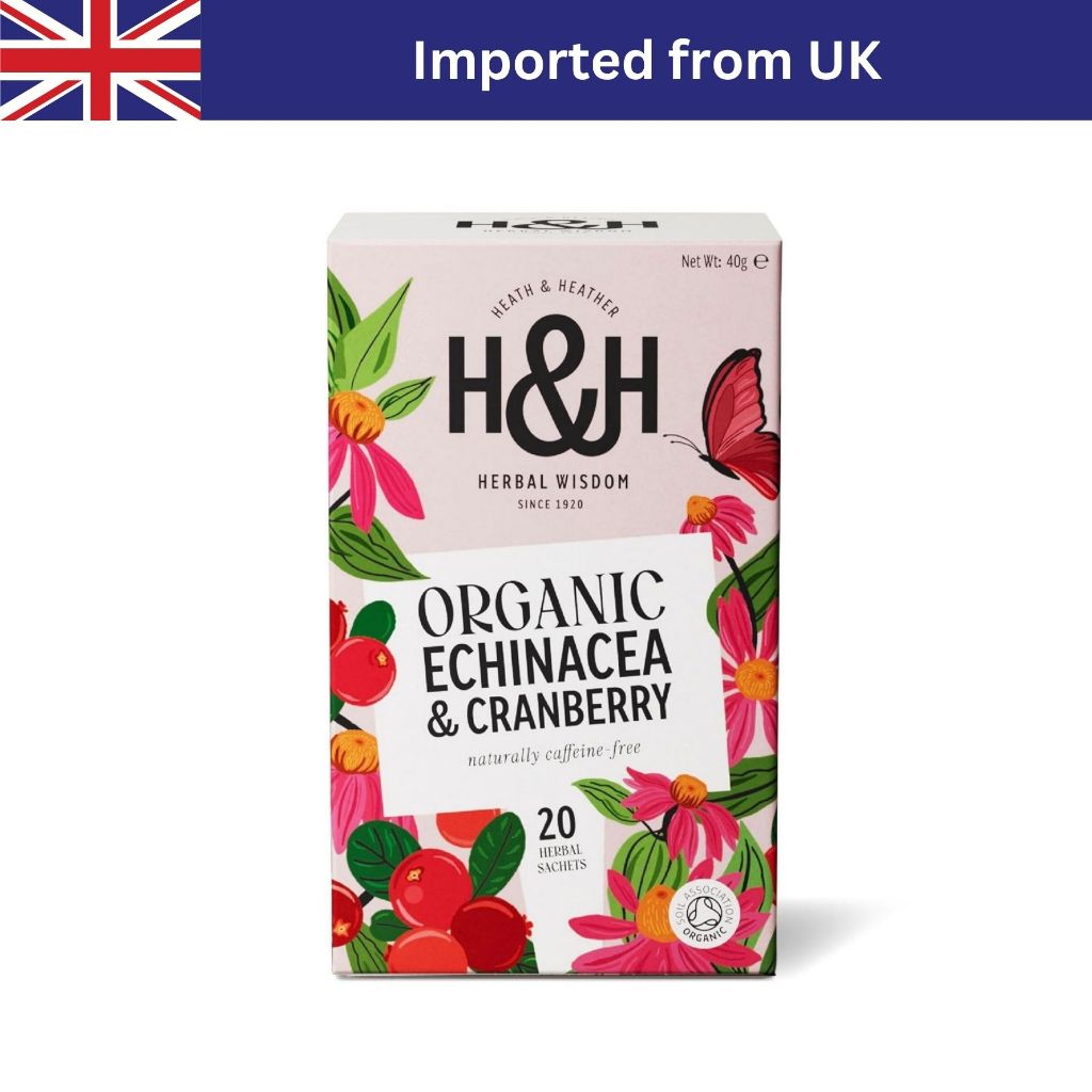Heath & Heather Organic Echinacea & Cranberry Tea (20 Bags / 40 g) ชาอังกฤษ ชาซอง ชาออร์แกนิก