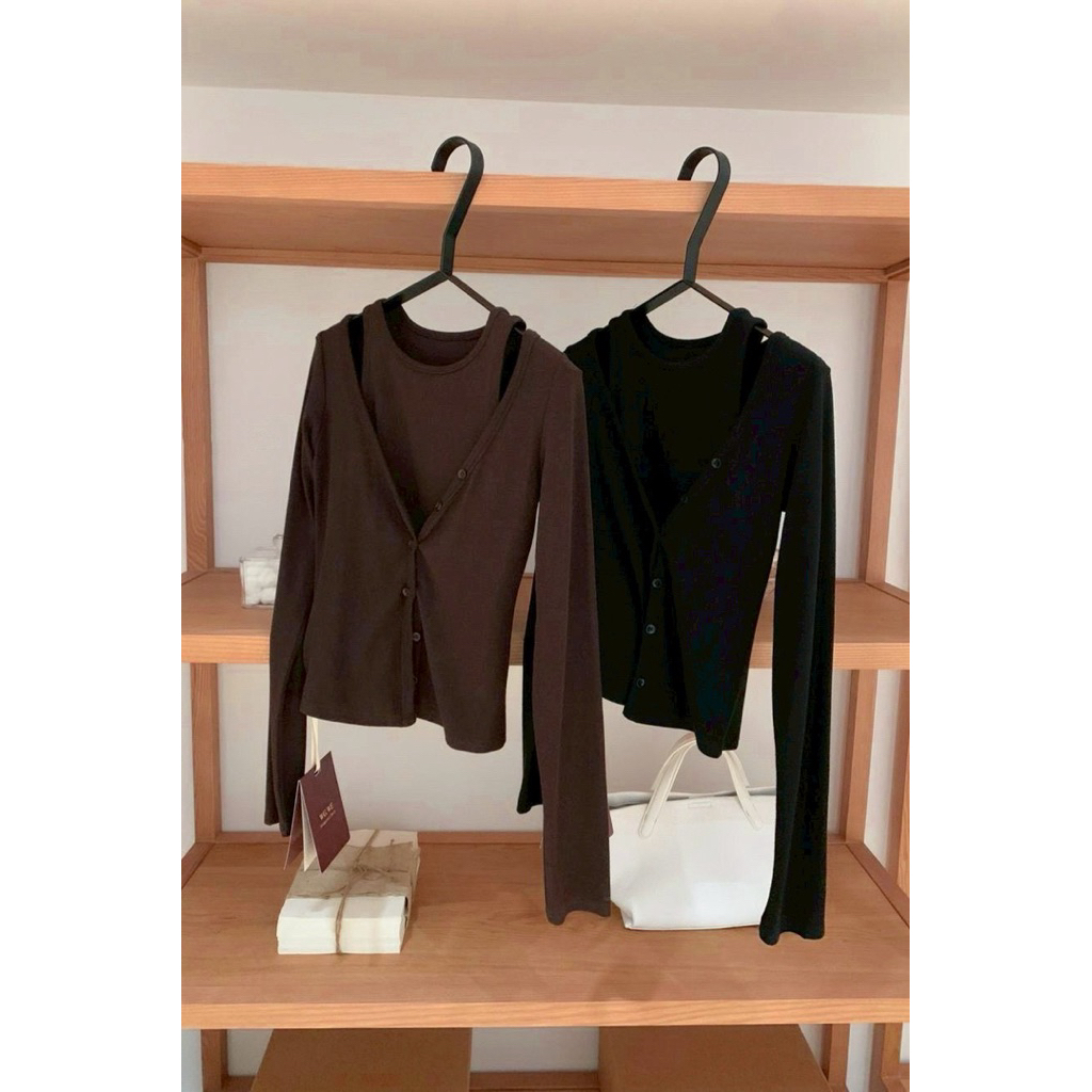 INFINITY : Valen Top Set (วาเลน) เสื้อ2ชิ้น เสื้อคลุม+เสื้อกล้าม เนื้อผ้ายืดยูนิโค