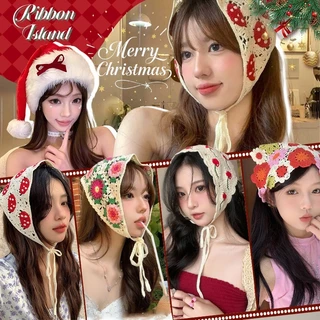 ผ้าพันคอ hairband ขนาดใหญ่🎄 สไตล์เกาหลี สีสันสดใส หวาน โดปามีน cherry Floral หลากหลาย🎁 Christmas พร้อมส่ง