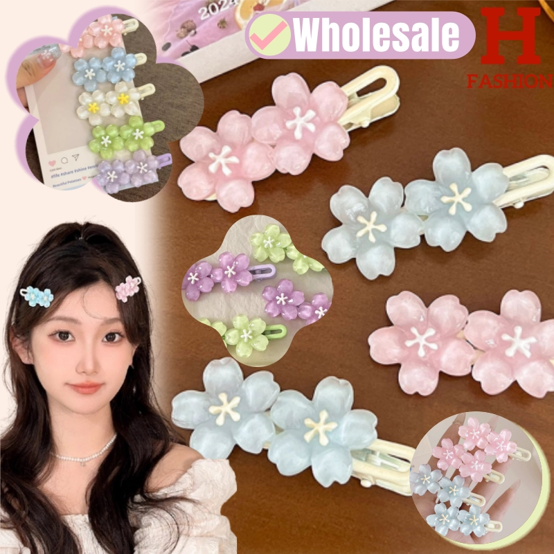 🌸พร้อมส่งจากไทย กิ๊บลายดอกไม้ สีพาสเทล น่ารักราคาเบาๆ (VO-24)