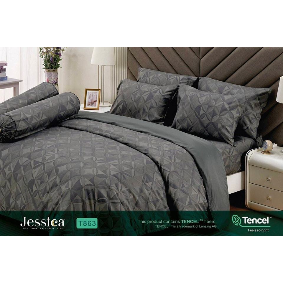 T863 JESSICA TENCEL ทอ 500 เส้น ชุดเครื่องนอนเจสสิก้า ผ้าปู 6 ฟุตผ้าห่มนวม สัมผัสเรียบหรู ดุจเเพรไหม