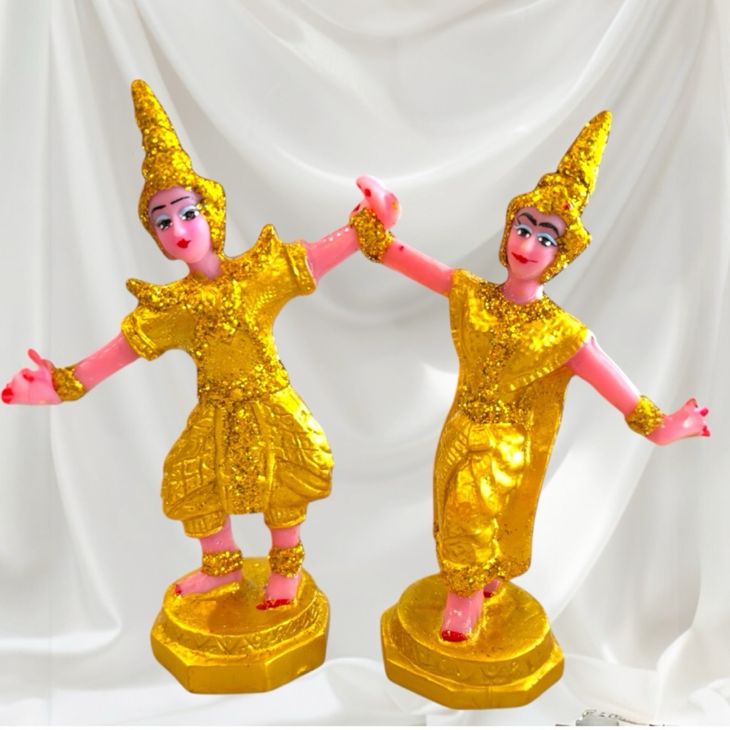 เครื่องตั้งศาล ตุ๊กตานางรำละคร งานเรซิ่น เกรดA >>มีหลายขนาด<< งานเขียนสีทอง​ สวยงาม​ - รูปที่ 7