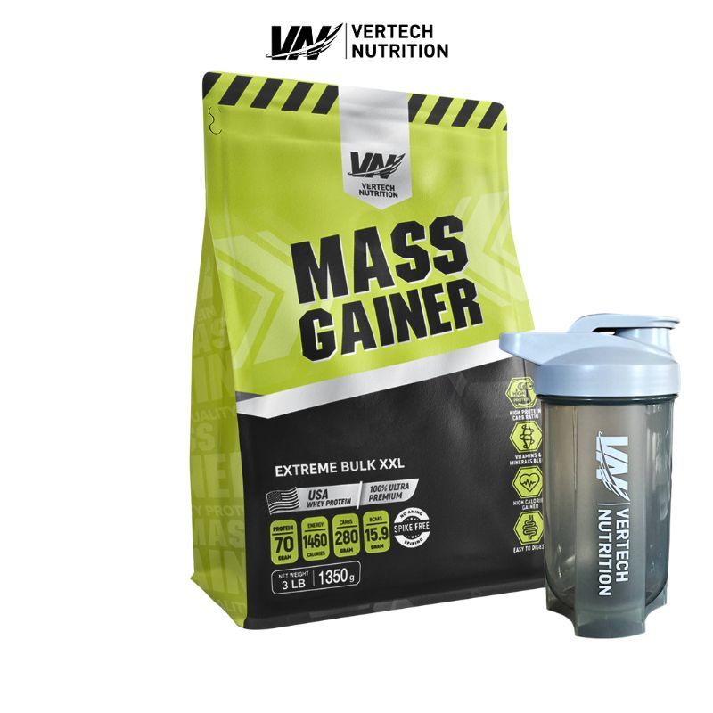 VERTECH NUTRITION WHEY PROTEIN MASS GAINER เวย์โปรตีน แมสเกนเนอร์ พลังงานสูง สูตรBulk 3Lb