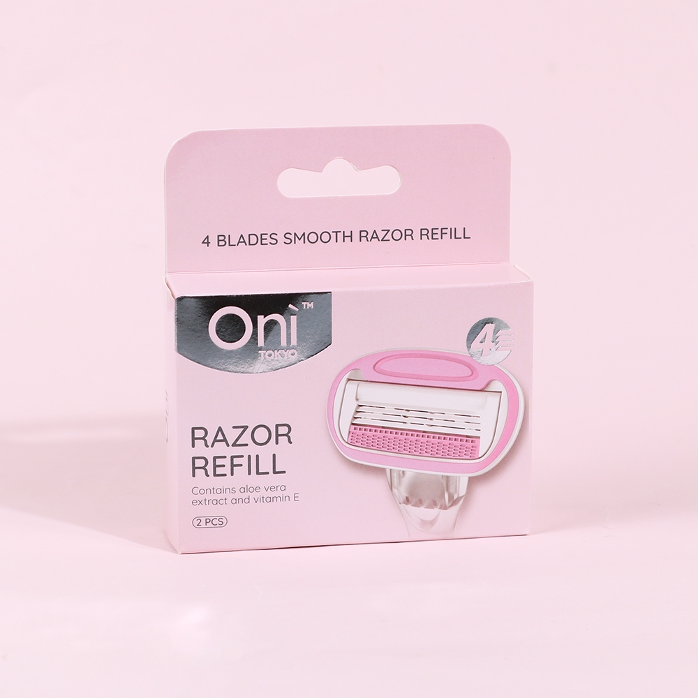 Oni 4 Blades Razor Refill Pack 2pcs, Replacement blades,ใบมีดโกนขน,ใบมีด 4 ชั้น,ใบมีดเปลี่ยน