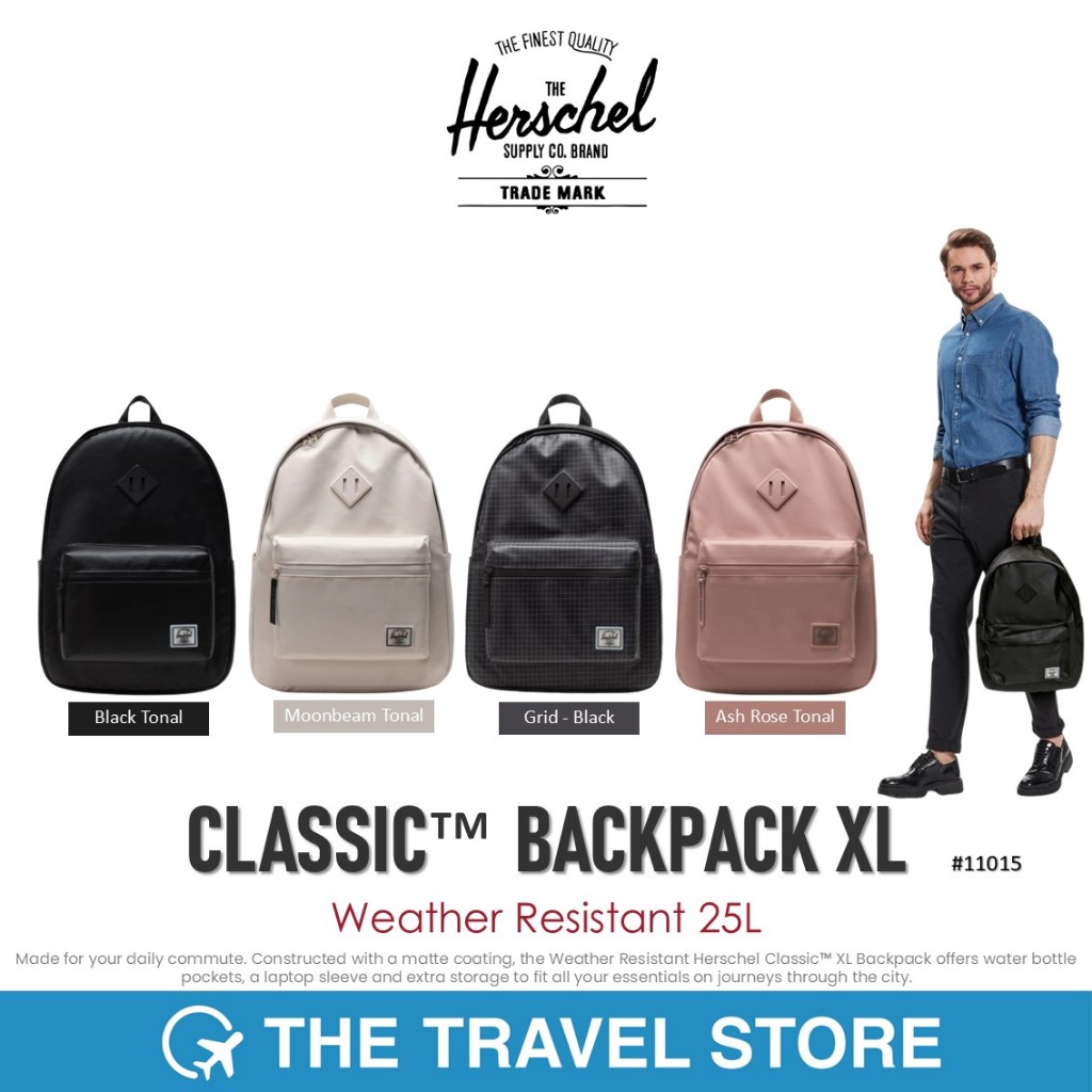 Herschel Supply CLASSIC™ BACKPACK XL | Weather Resistant 25L (11015) กระเป๋าเป้ สะพายหลัง กันน้ำ