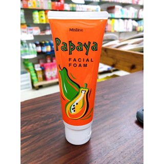 Mistine Papaya Facial Foam 100 g. มิสทีน สูตรผสมมะละกอ โฟมล้างหน้า โฟมมะละกอ โฟมทำความสะอาดผิวหน้า