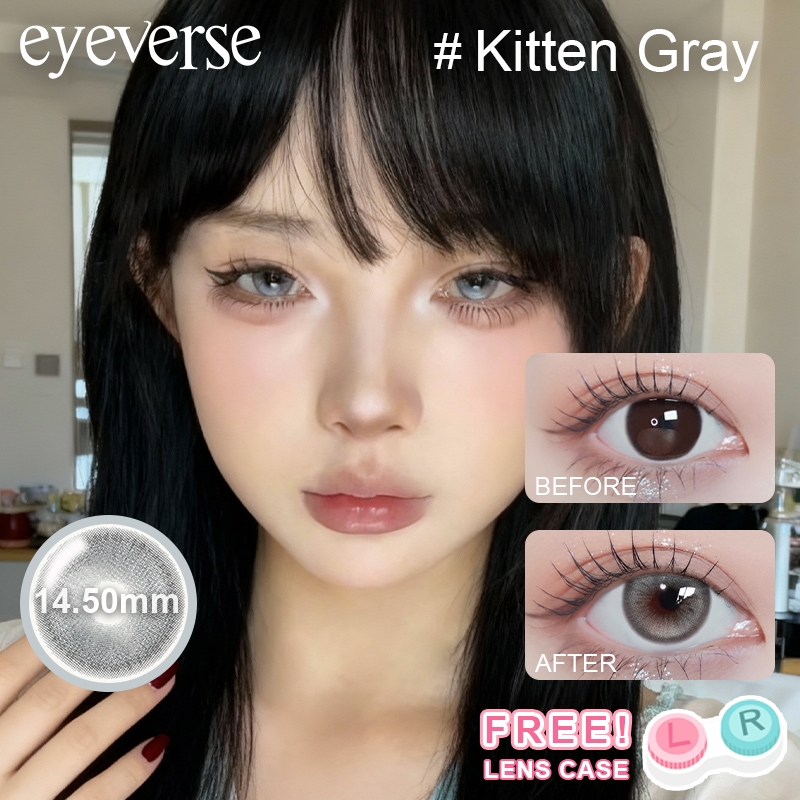 COD | Eyeverse สีเทาลูกแมว 14.5mm | สายตาเป็นธรรมชาติ | เหมาะสำหรับออฟฟิศและนักเรียน