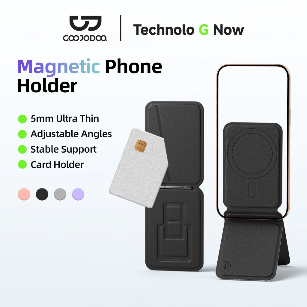 GOOJODOQ Phone Holder ขาตั้งโทรศัพท์มือถือ ดูดแม่เหล็ก พับได้ ปรับมุมได้ หนัง ที