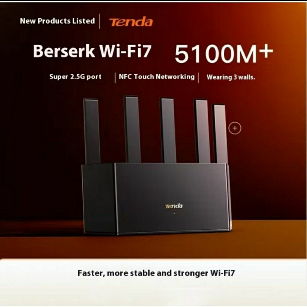 NEW Tenda WiFi7 BE6Lpro Router be5100 พอร์ต Gigabit 2.5G เต็ม รูปแบบบ้านขนาดใหญ่ 5G Dual band Mesh ก