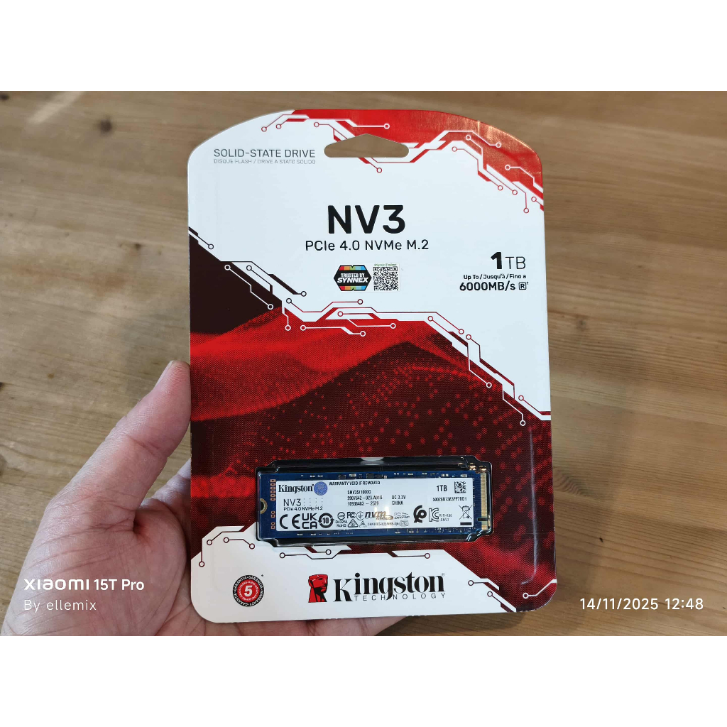 1TB SSD (เอสเอสดี) KINGSTON NV3 - PCIe 4x4 NVMe M.2 2280 (SNV3S/1000G) มือสอง ประกันศูนย์ไทย ครบล่อง