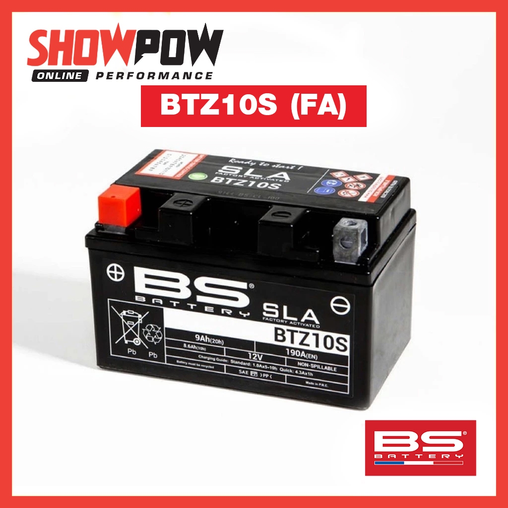 (พร้อมส่ง!) BS Battery SLA  BTZ10S (FA) แบตเตอรี่ มอเตอร์ไซค์ขนาด 7 แอมป์ ไม่ต้องเติมกรด พร้อมใช้งาน