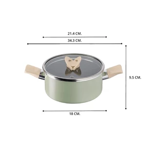 Tefal Blossom Mint หม้อ 2หู+ ฝาแก้ว รุ่น G1744424 เคลือบไทเทเนียม ขนาด 20 ซม.(3 ลิตร) ใช้ได้กับเตาทุกประเภท