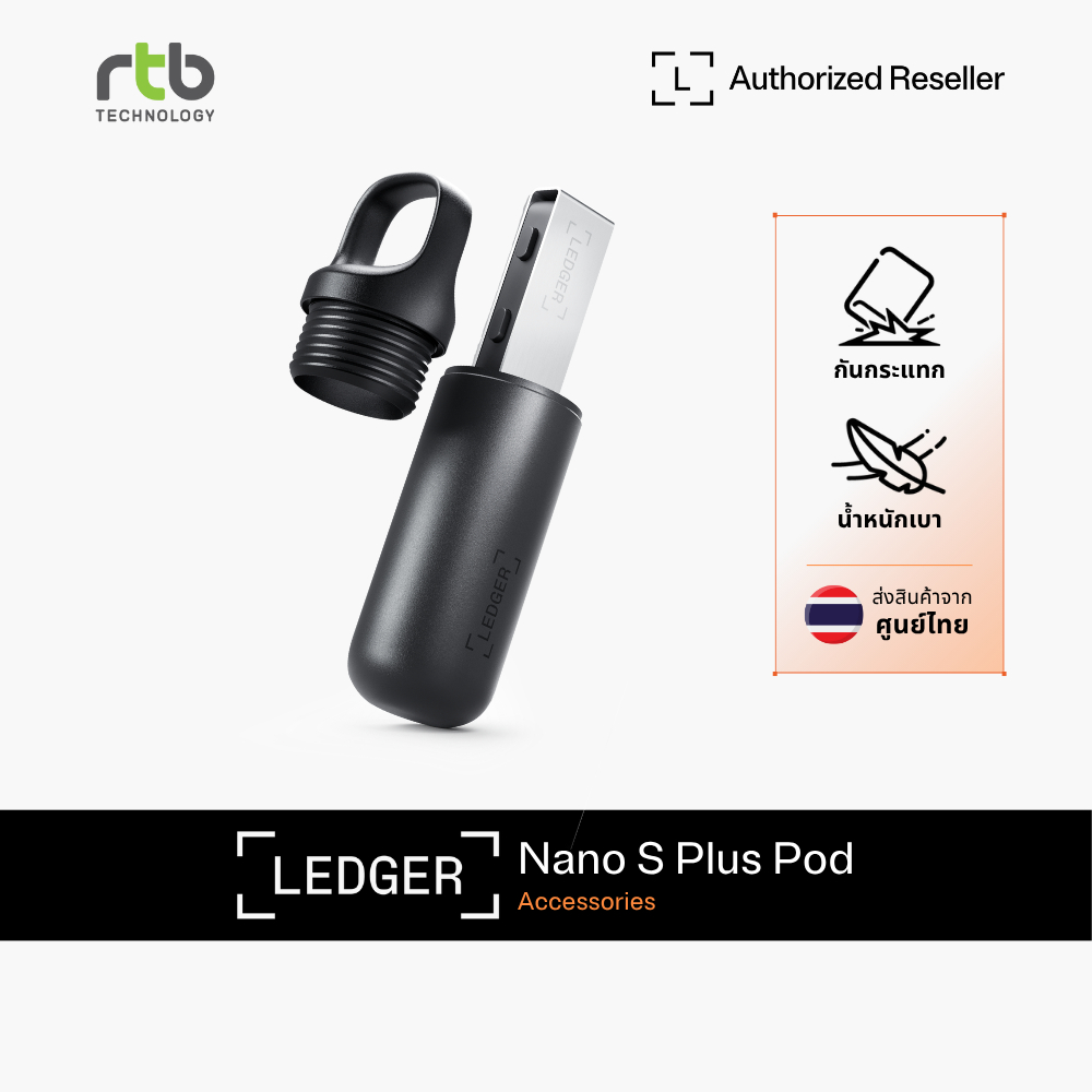 Ledger Nano S Plus Pod พอดสำหรับเก็บฮาร์ดแวร์วอลเล็ต Ledger Nano S Plus