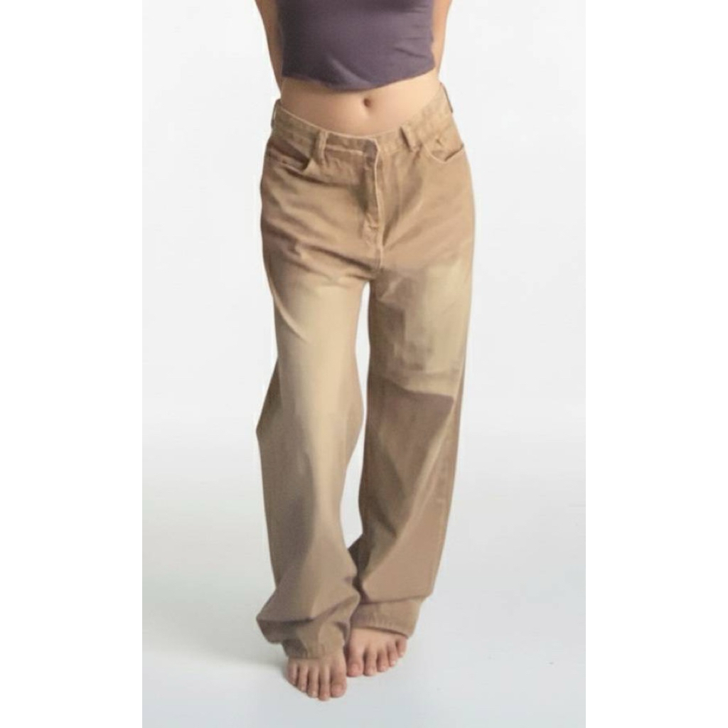 กางเกงยีนส์สีน้ำตาลชานม (ป้าย Belin)