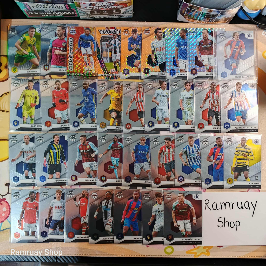 การ์ดบอล Panini Prizm Premier League 2021/2022 Mosaic รวมทีม manu man city chelsea spurs arsenal ของ