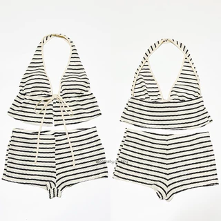 Seashell Summer🐚🪸| ชุดเช็ต(2ชิ้น)ใส่คลุมชุดว่ายน้ำไปทะเลสาวอวบ รอบอก38-46“